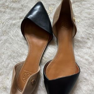 Tory Burch, color, black, black, and camel flats